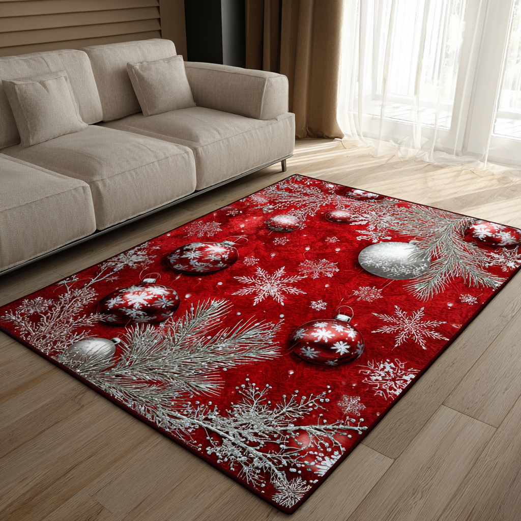 Crimson Spark Area Rug - Non-Slip Washable 3D Print Rug for Living Room & BedroomTVC2108339