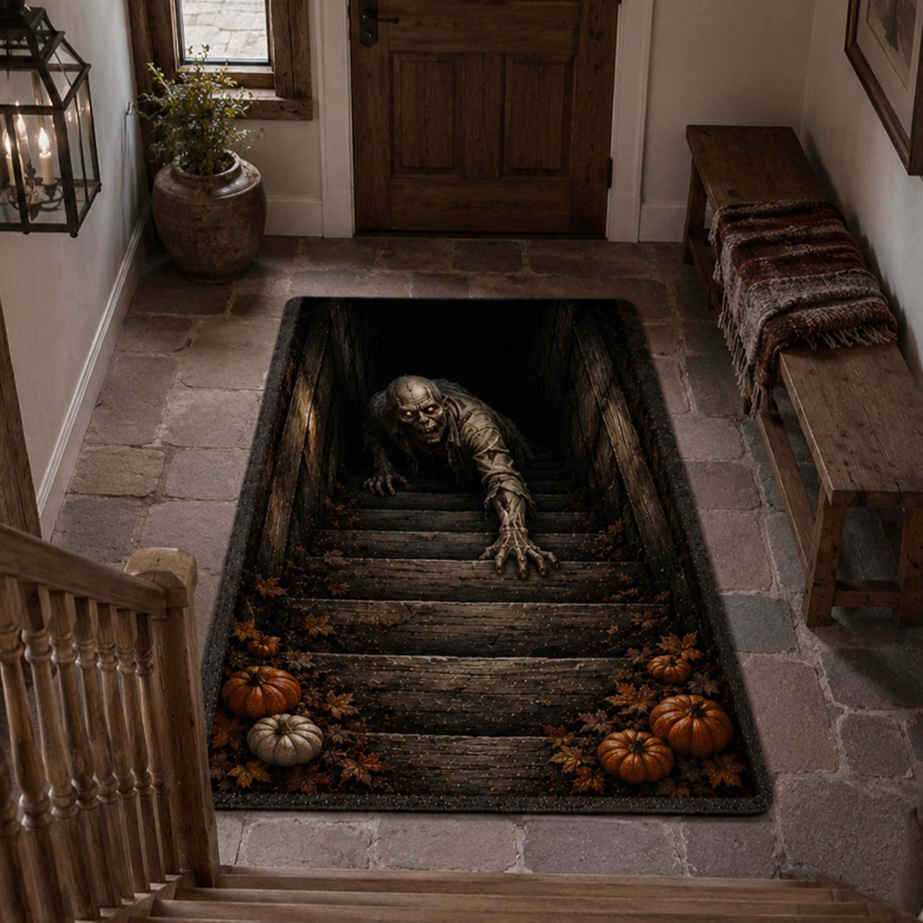 Crypt Depth Area Rug - Non-Slip Washable 3D Print Rug for Living Room & BedroomTVC2108339