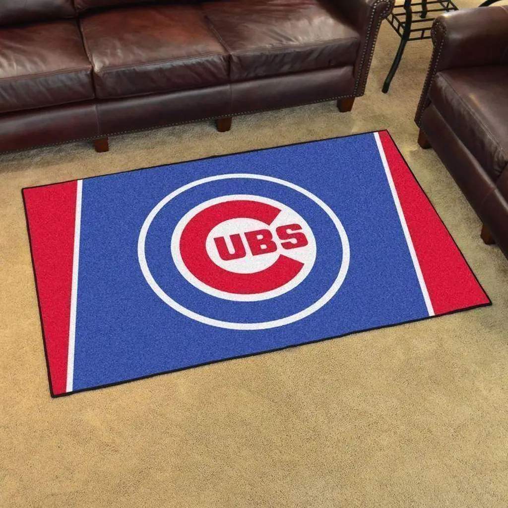 Cubs Pride Accent Floor Rug Perfect for Fans Blue and Red