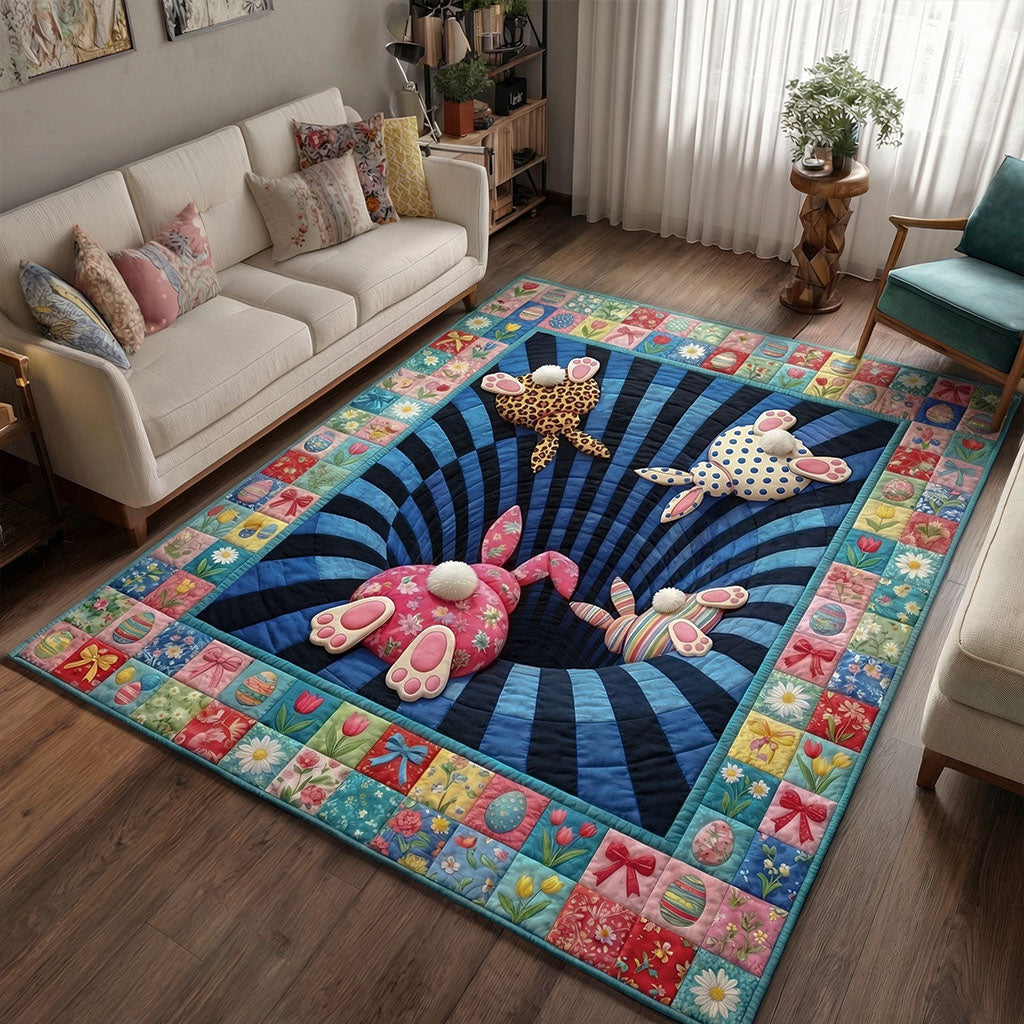 Curious Bunny Burrow Area Rug - Non-Slip Washable 3D Print Rug for Living Room & BedroomTVC2108339