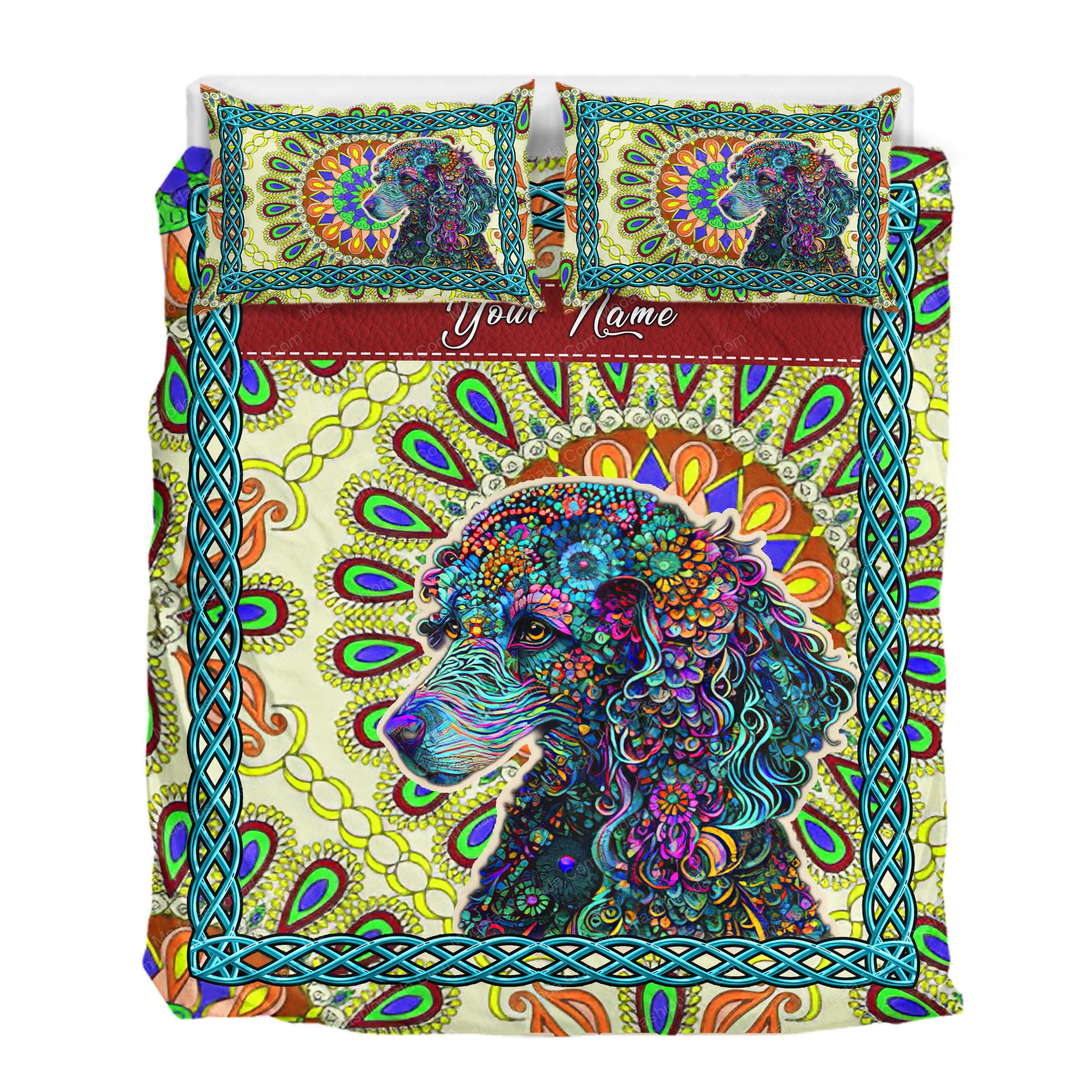 Custom Name Boho Dachshund Lover Dog Gift Bedding Sets