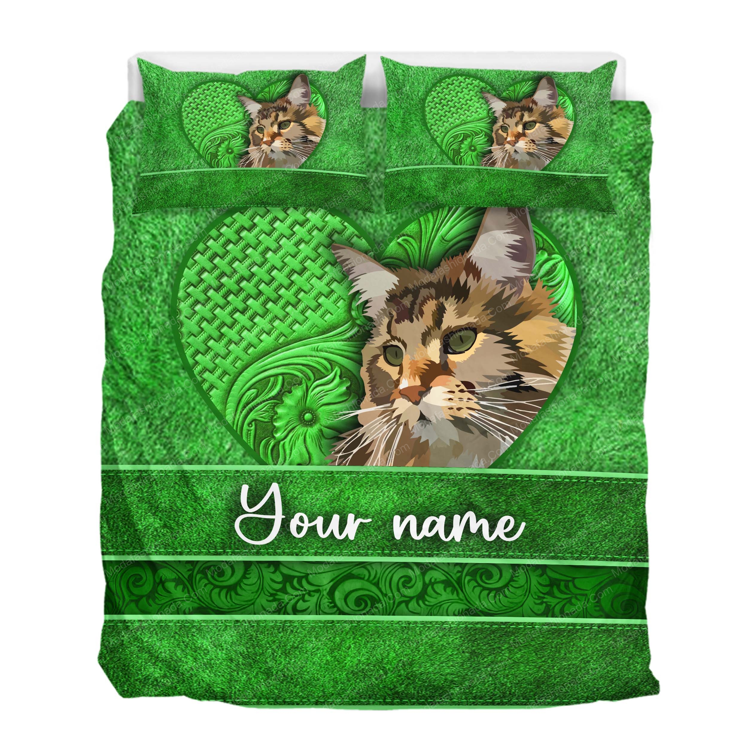 Customized Name Maine Coon Lover Cat Gift Bedding Sets