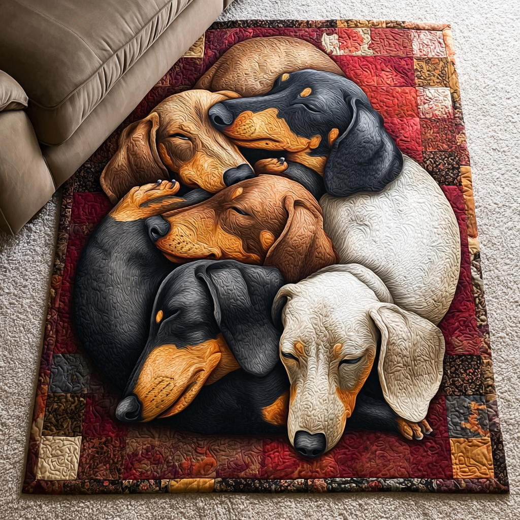 Dachshund Haven Area Rug - Non-Slip Washable 3D Print Rug for Living Room & BedroomTVC2108339