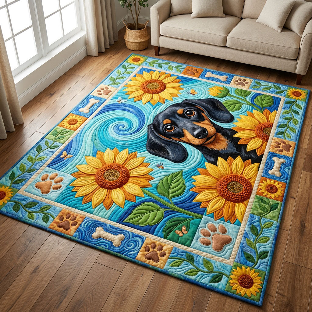 Dachshund Sunflower Area Rug - Non-Slip Washable 3D Print Rug for Living Room & BedroomTVC2108237