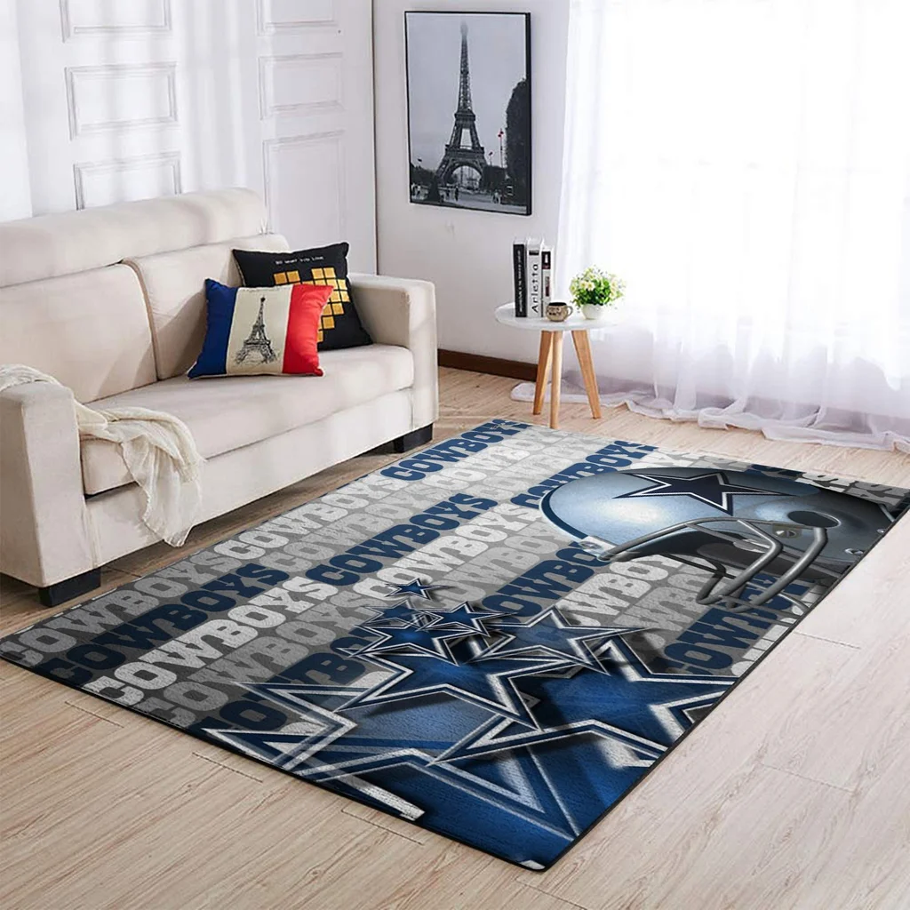 Dallas Cowboys Rug - Area Football Fan Home Decor Carpet Blue and Gray