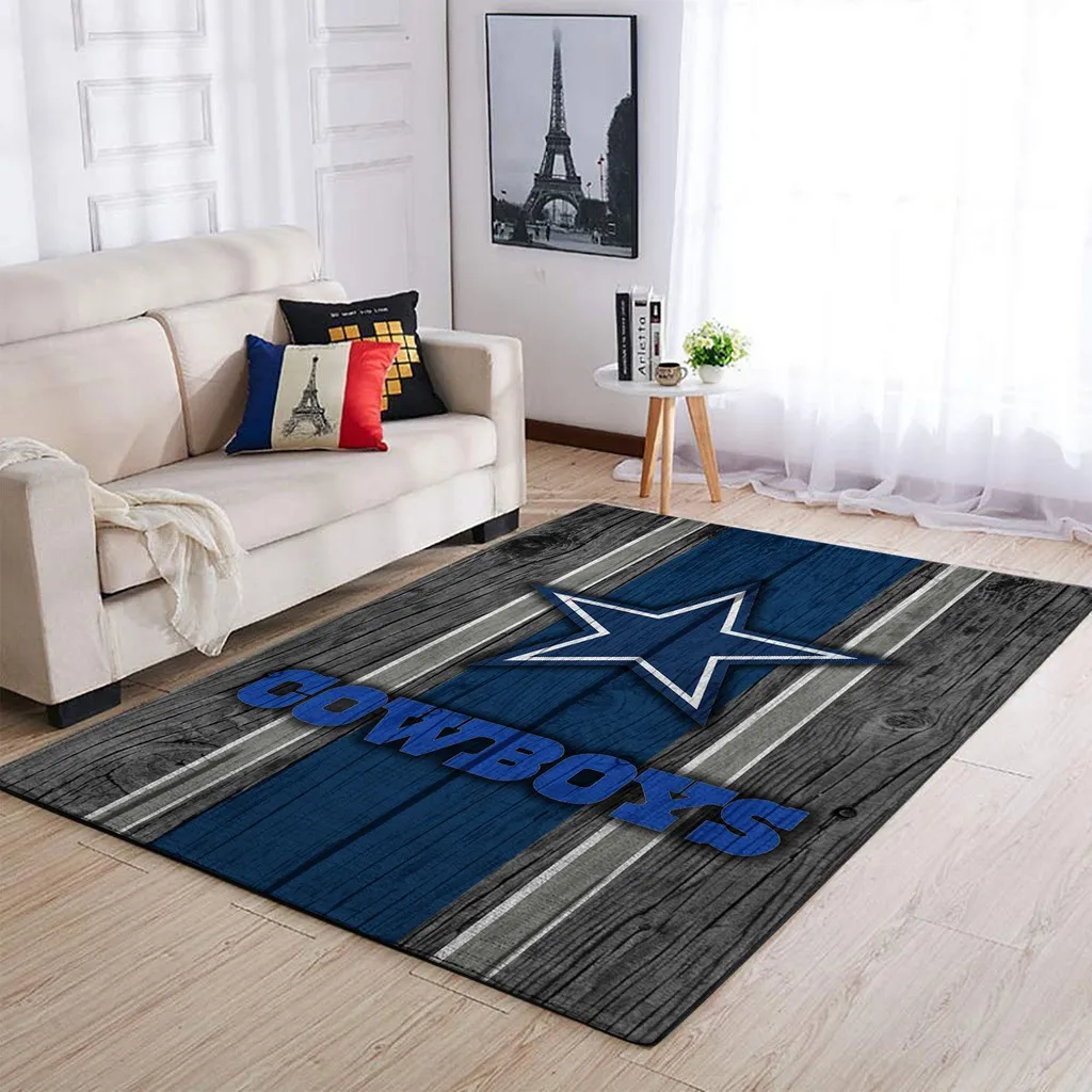 Dallas Cowboys Rug - Area Modern Living Room Carpet Blue and Gray
