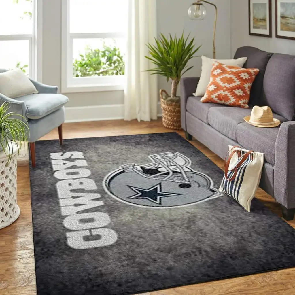 Dallas Cowboys Rug - Area Perfect for Living Room Decor Black and Gray