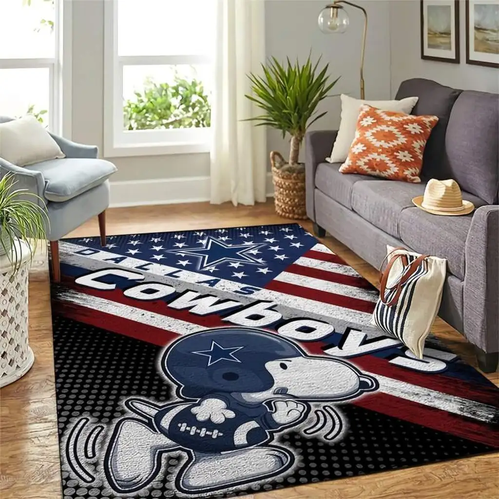 Dallas Cowboys Rug - Area Perfect for Sports Fans Blue and White
