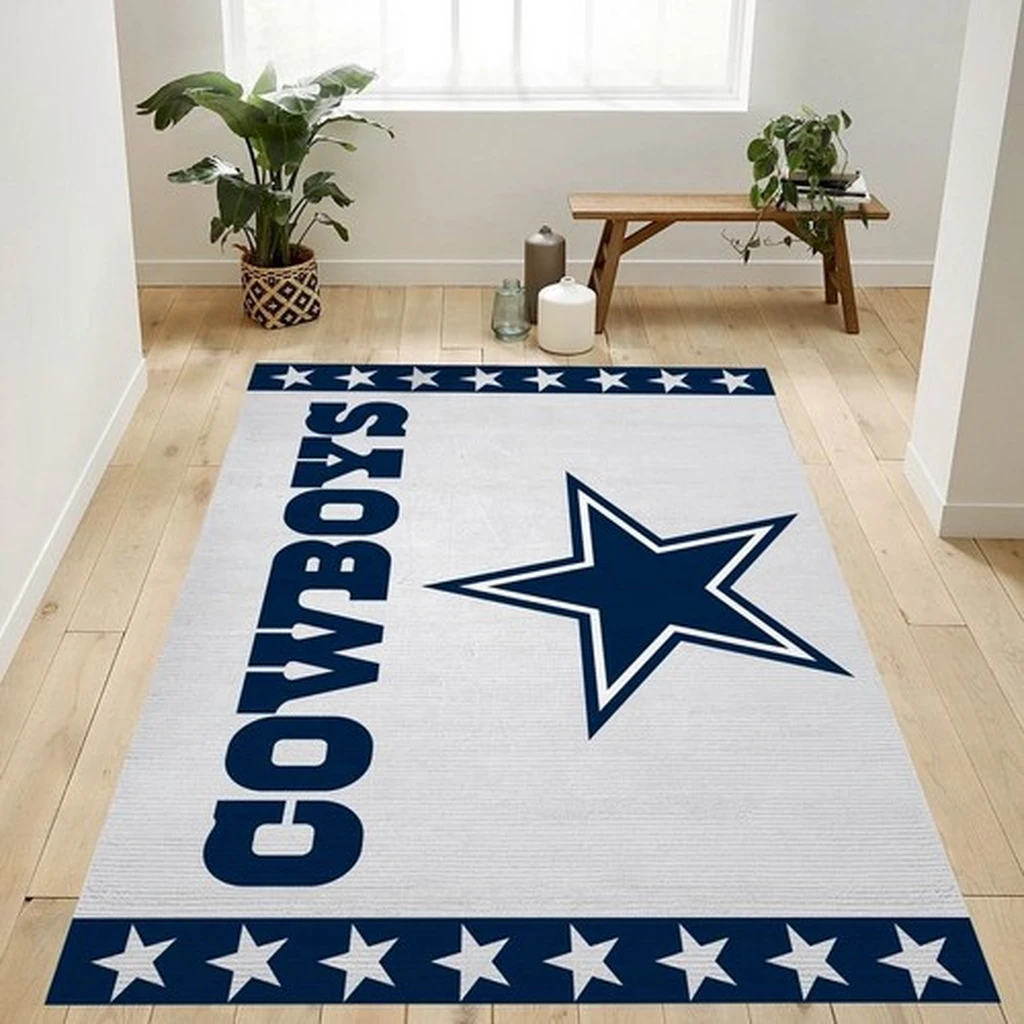 Dallas Cowboys Rug - Star Design Perfect for Fans Blue and White