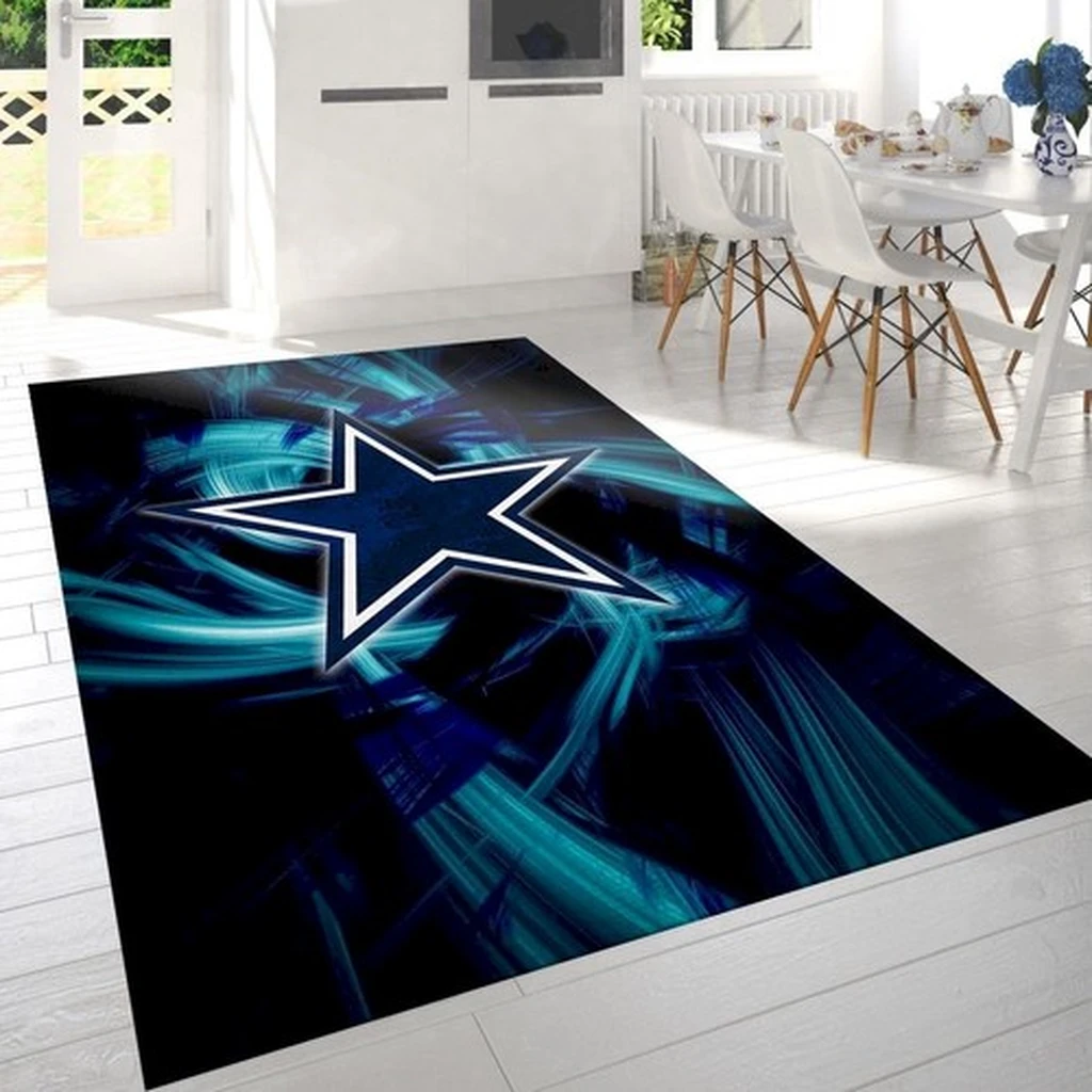 Dallas Cowboys Rug - Star Logo for Home Decoration Black and Blue