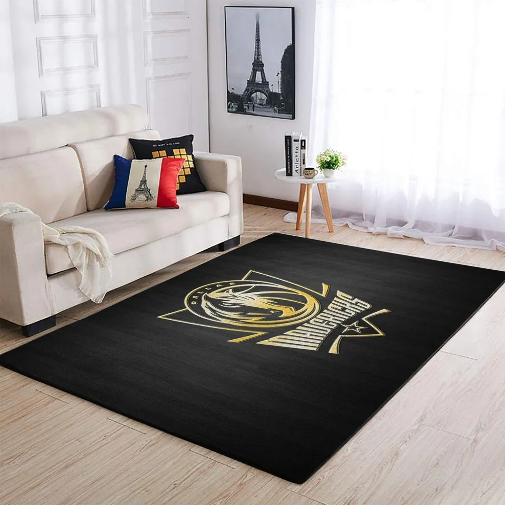 Dallas Mavericks Rug - Area Perfect for Living Room Decor Black and Yellow
