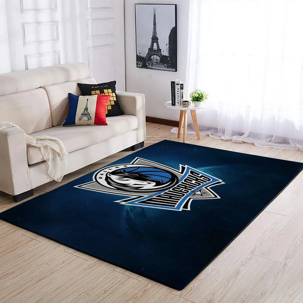 Dallas Mavericks Rug - Area Perfect for Living Room Decor Blue and White