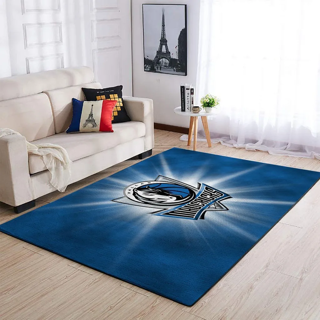 Dallas Mavericks Rug - for Living Room Decor Blue and White