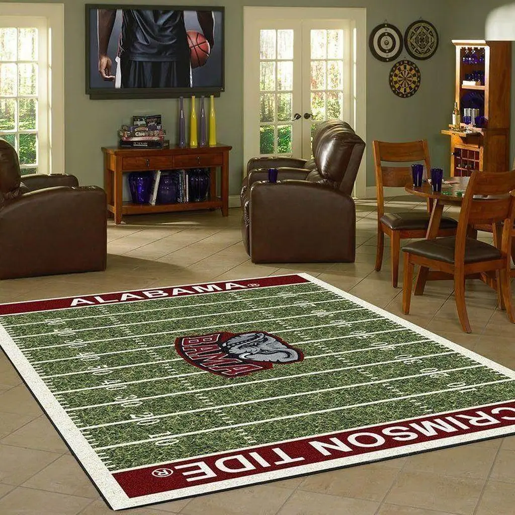 Decorative Rug Perfect for Living Room and Game Room Red and Yellow