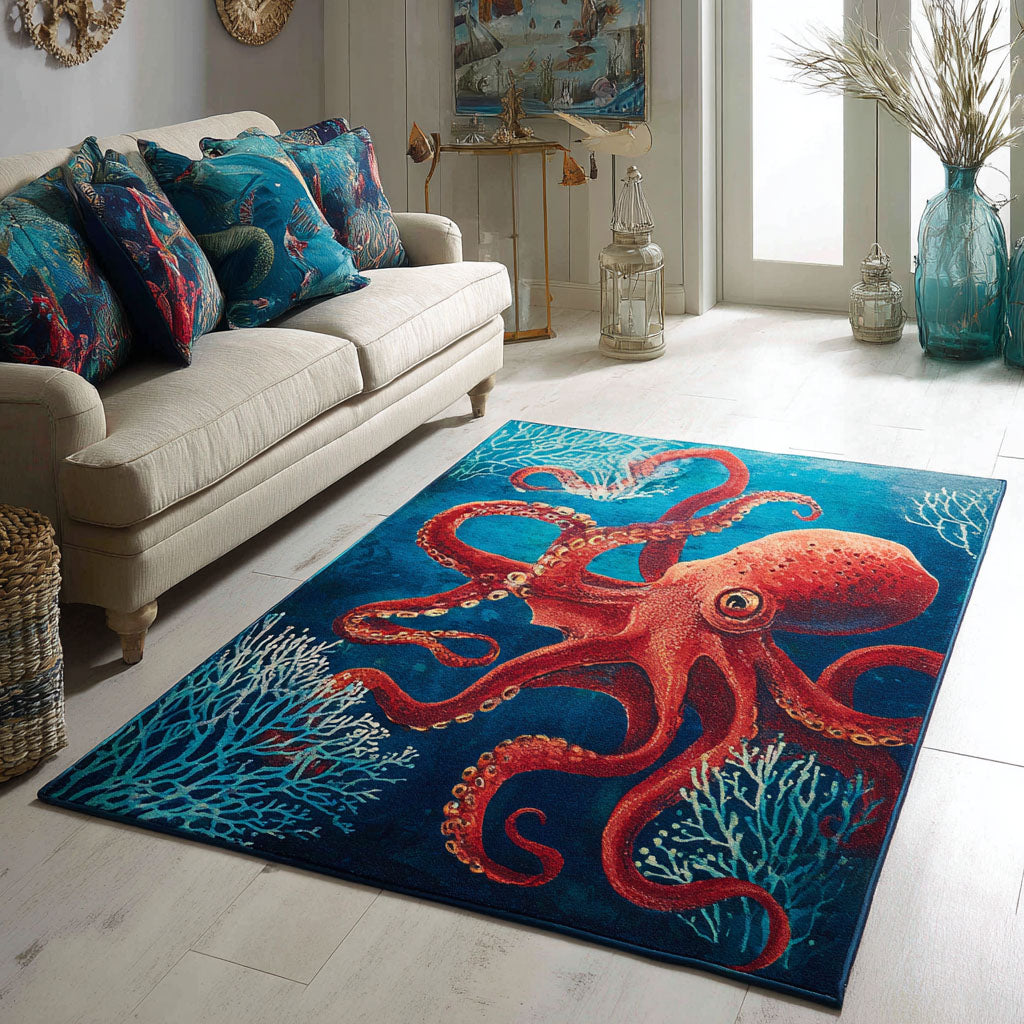 Deep Sea Guardian Area Rug - Non-Slip Washable 3D Print Rug for Living Room & BedroomTVC2108338