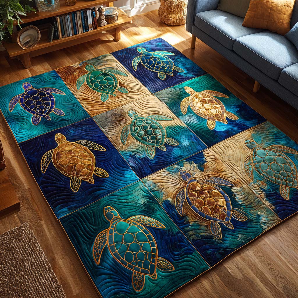 Deep Turtle Area Rug - Non-Slip Washable 3D Print Rug for Living Room & BedroomTVC2108338