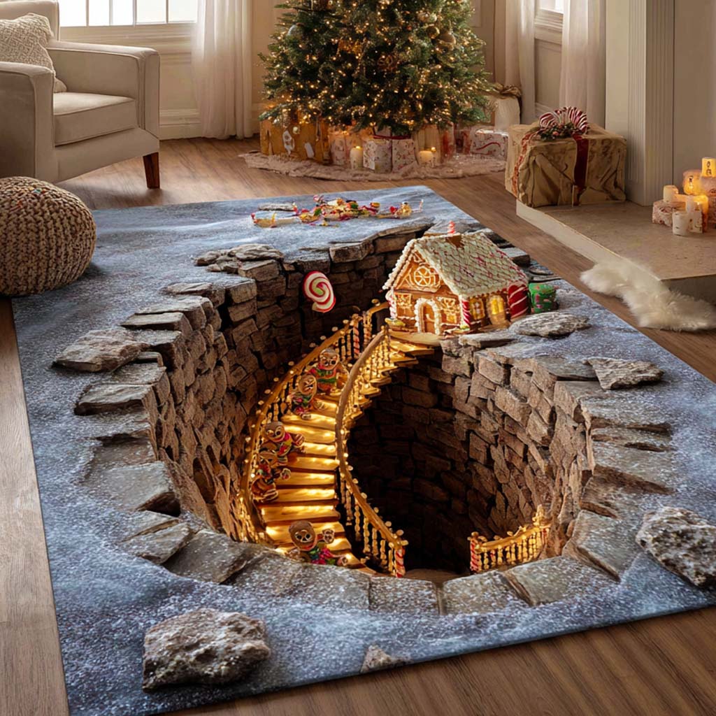 Deep Winter Cabin Descent Area Rug - Non-Slip Washable 3D Print Rug for Living Room & BedroomTVC2108338