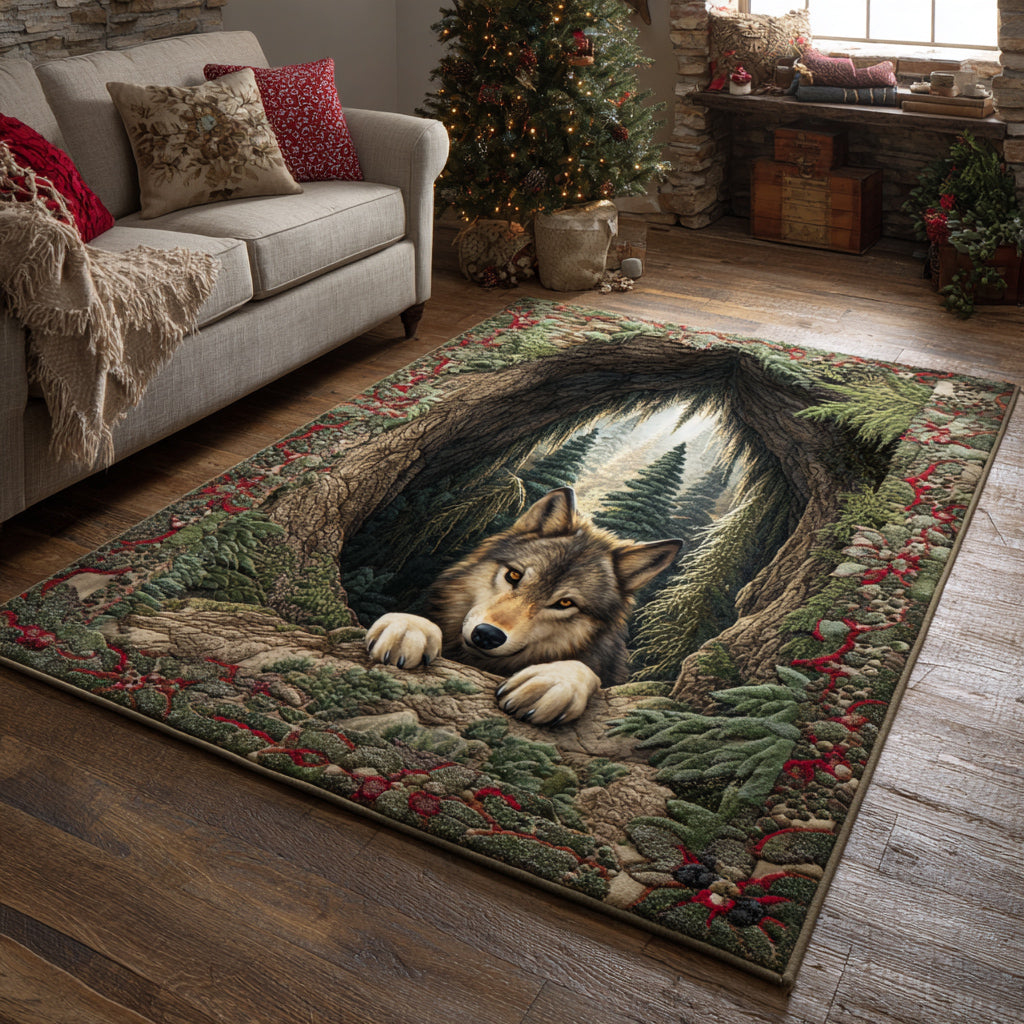 Deep Wolf Hollow Area Rug - Non-Slip Washable 3D Print Rug for Living Room & BedroomTVC2108338
