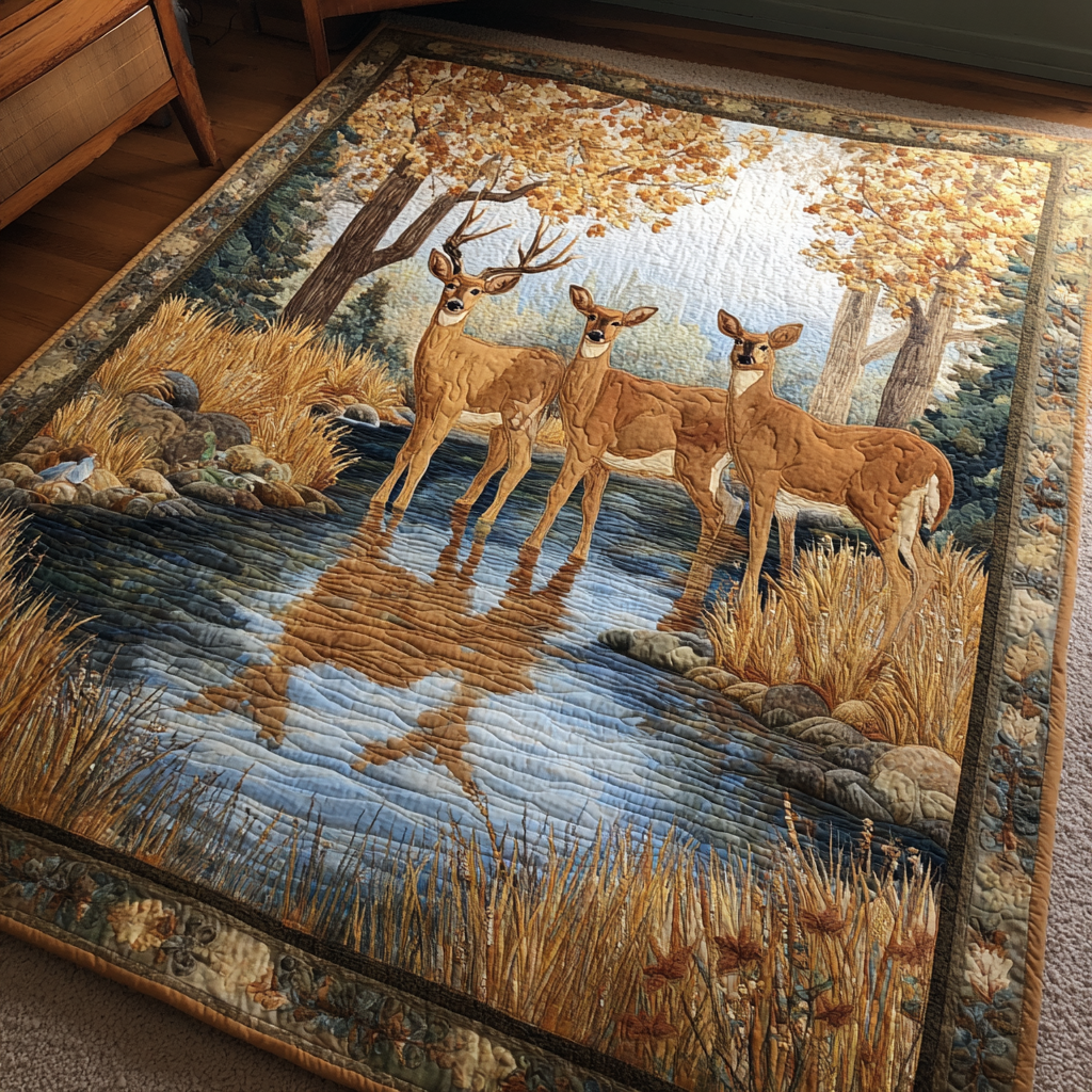 Deer Haven Area Rug - Non-Slip Washable 3D Print Rug for Living Room & BedroomTVC2108338