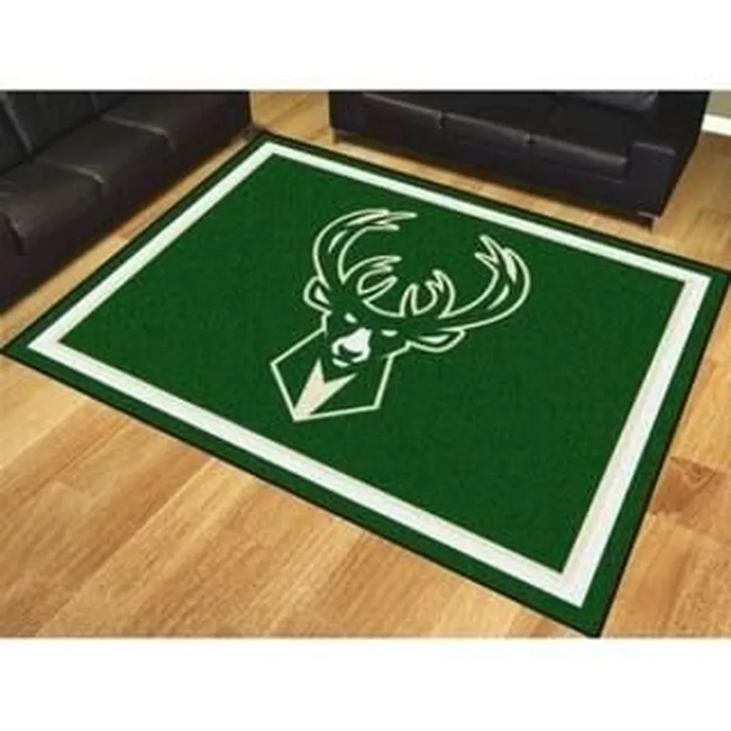 Deer Head Area Rug for Living Room Floor Decor Green and White