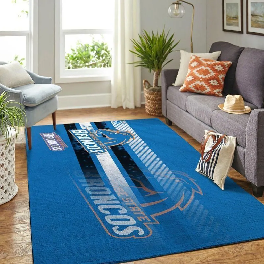 Denver Broncos Rug - Area Perfect for Living Room Decor Blue and White