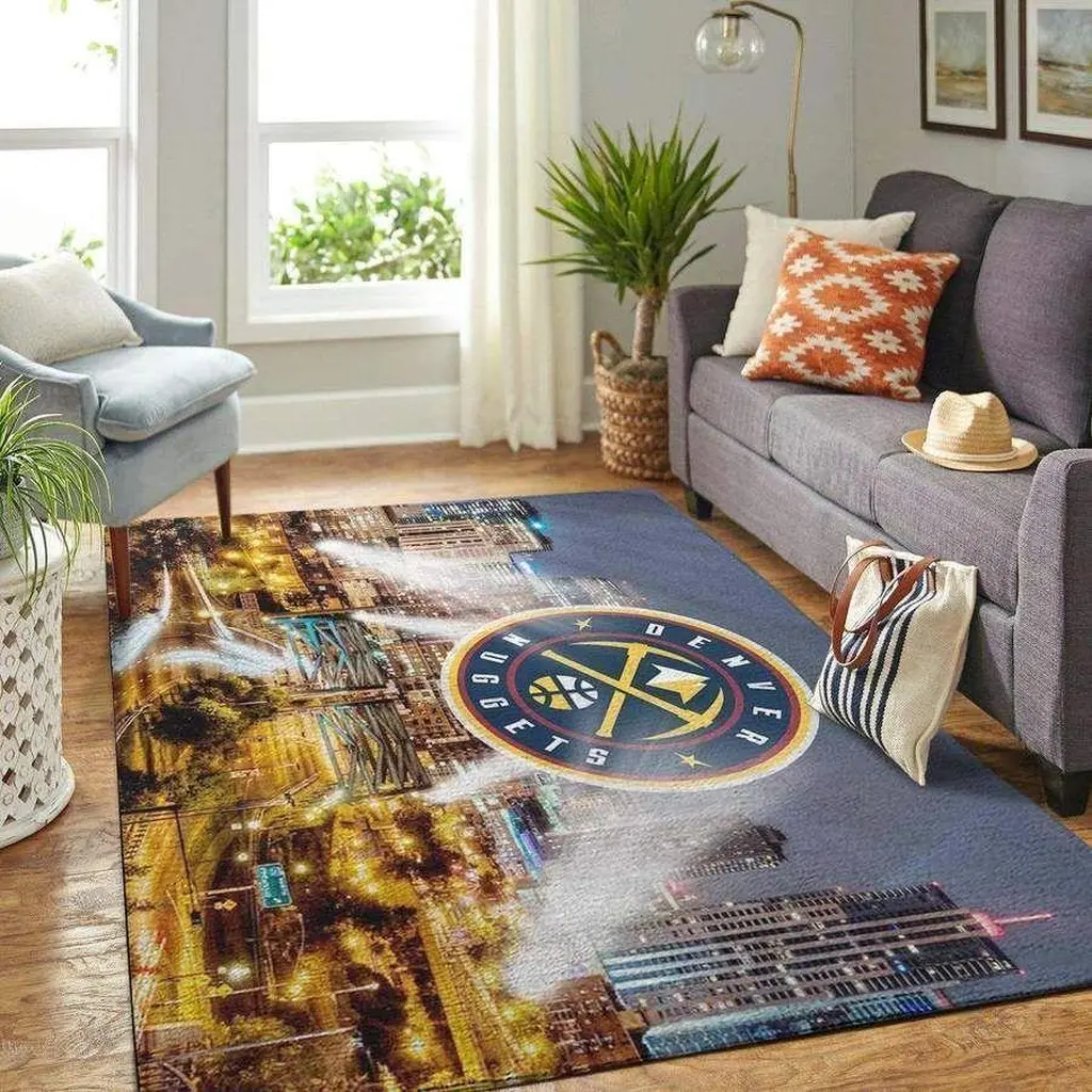 Denver Nuggets Rug - Basketball for Living Room Decor Black and Red