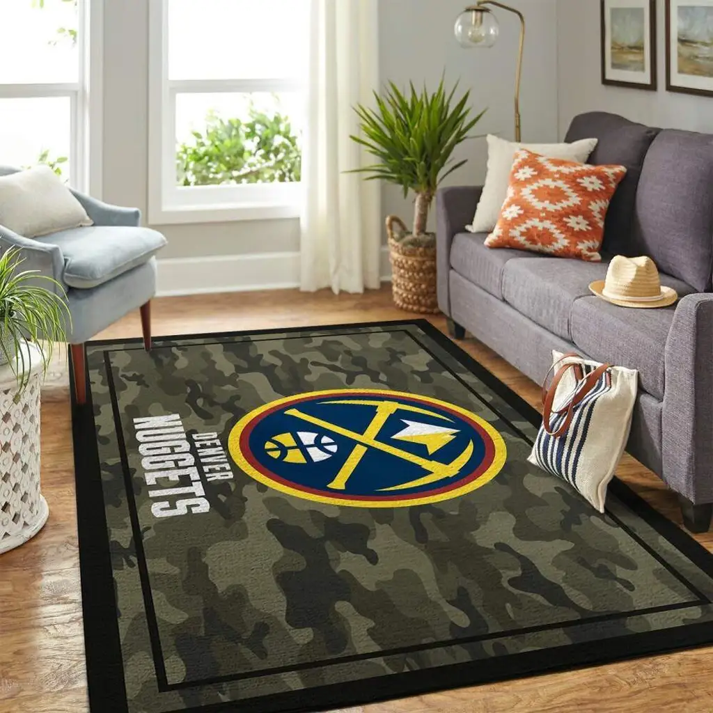 Denver Nuggets Rug - Camouflage Area for Fans Black and Yellow