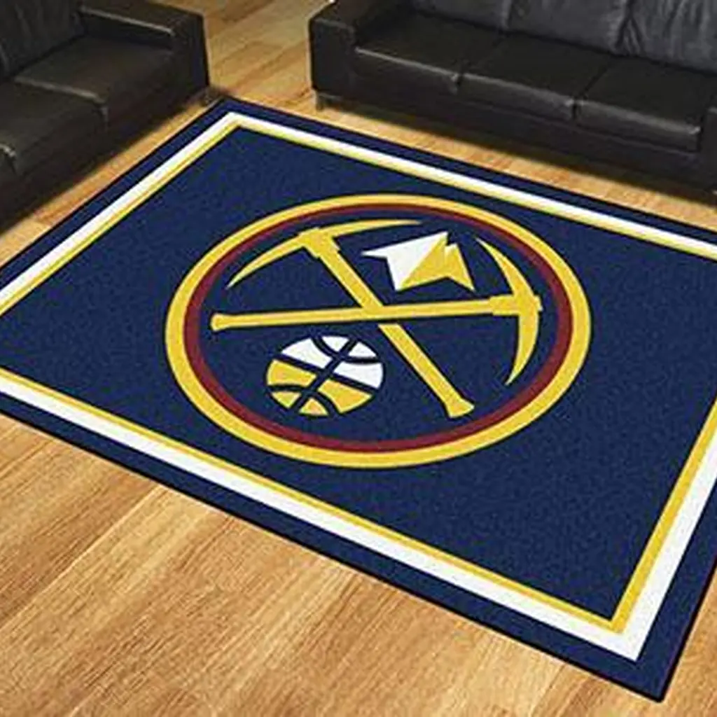 Denver Nuggets Rug - for Living Room Decor Black and White