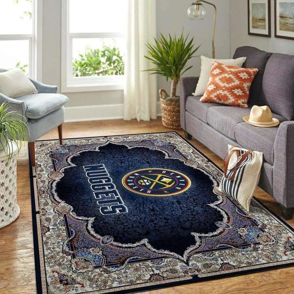 Denver Nuggets Rug - Living Room for Home Decor Black and Yellow