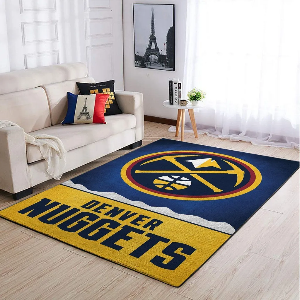 Denver Nuggets Rug - Perfect for Living Room Decor Blue and White