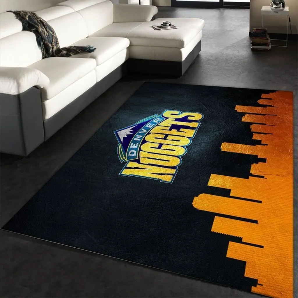 Denver Nuggets Rug - Skyline Area for Home Decor Black and Yellow