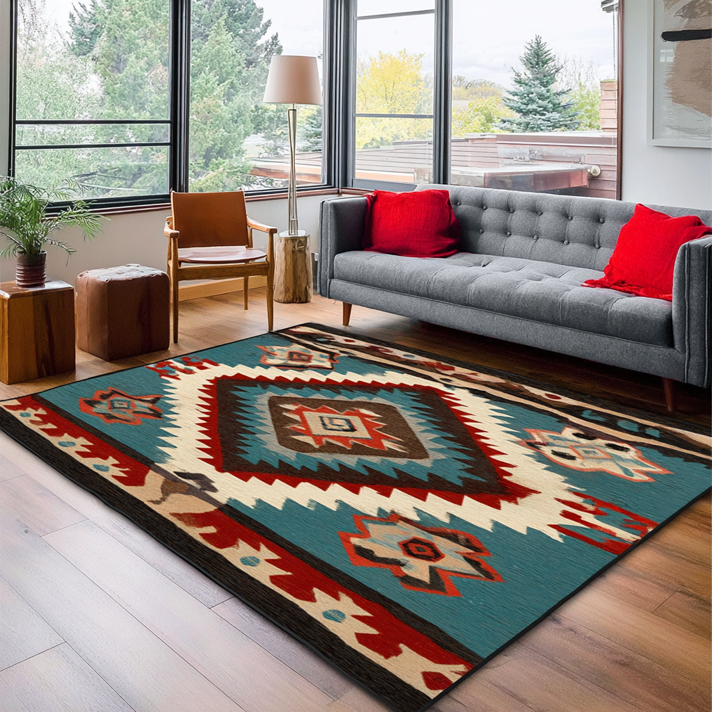 Desert Flame Area Rug - Non-Slip Washable 3D Print Rug for Living Room & BedroomTVC2108337