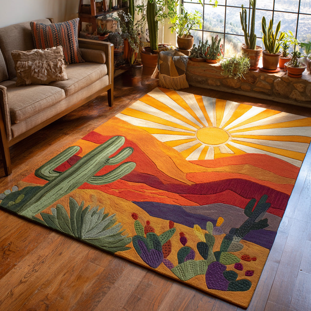 Desert Glow Area Rug - Non-Slip Washable 3D Print Rug for Living Room & BedroomTVC2108216