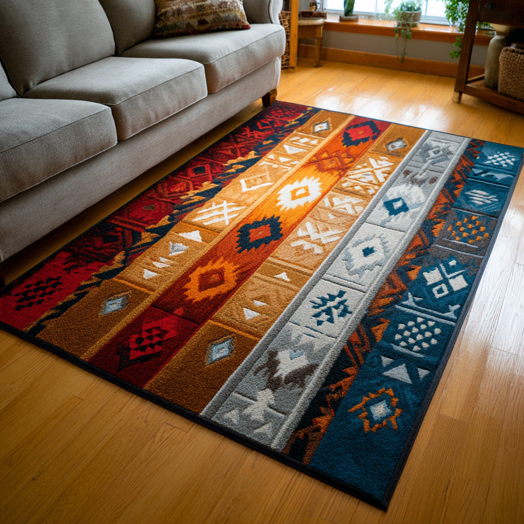 Desert Stripes Area Rug - Non-Slip Washable 3D Print Rug for Living Room & BedroomTVC2108337