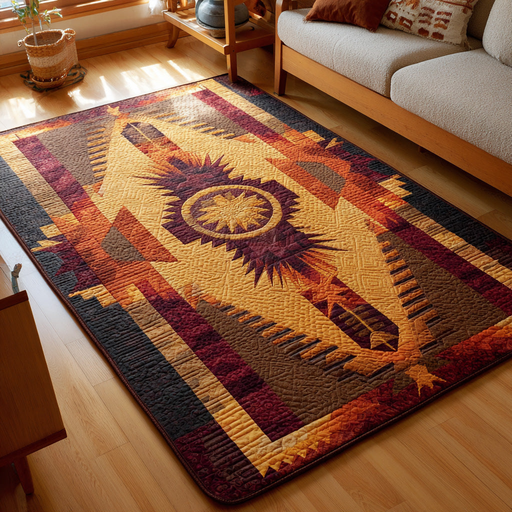Desert Sunburst Area Rug - Non-Slip Washable 3D Print Rug for Living Room & BedroomTVC2108337