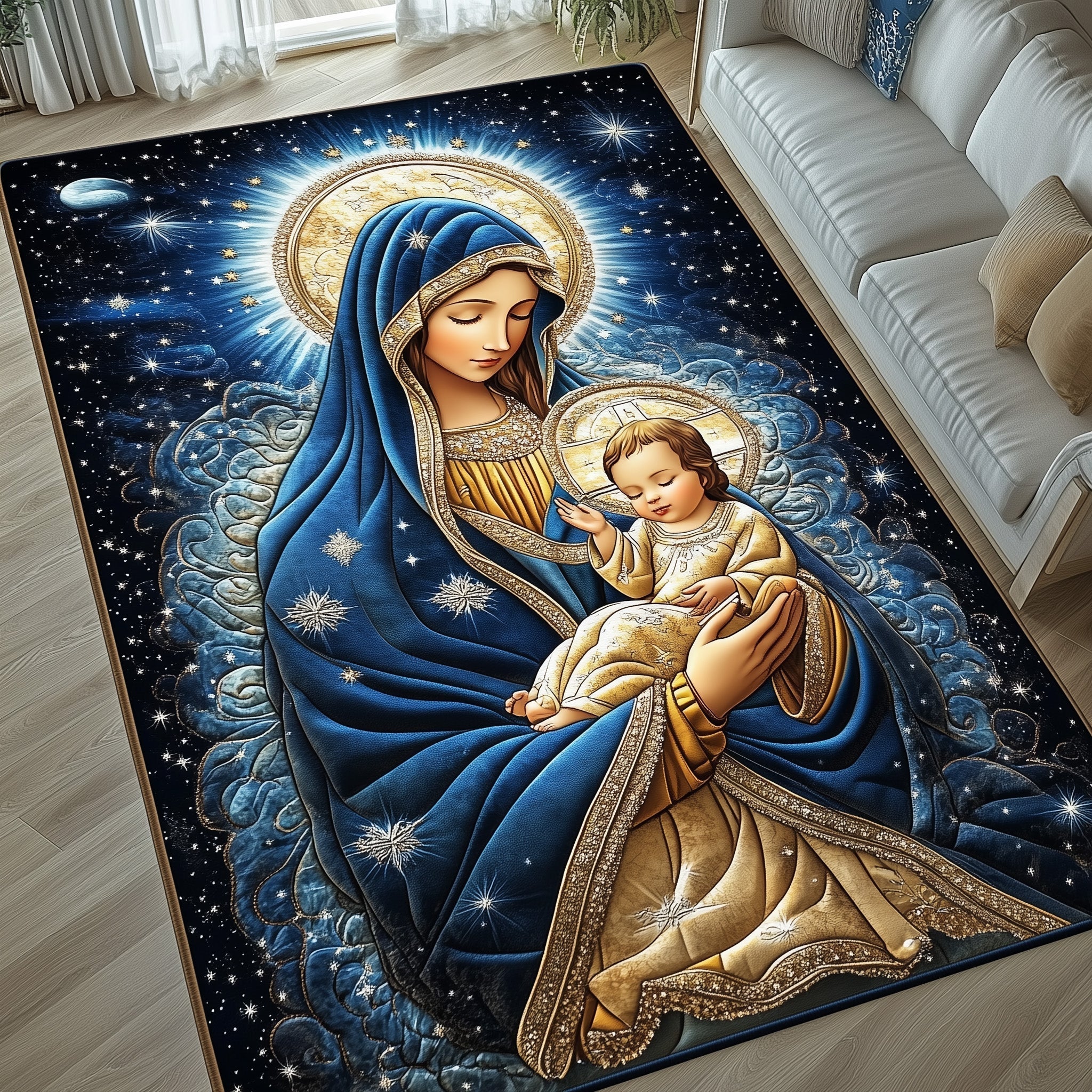 Divine Bond Area Rug - Non-Slip Washable 3D Print Rug for Living Room & BedroomTVC2108224