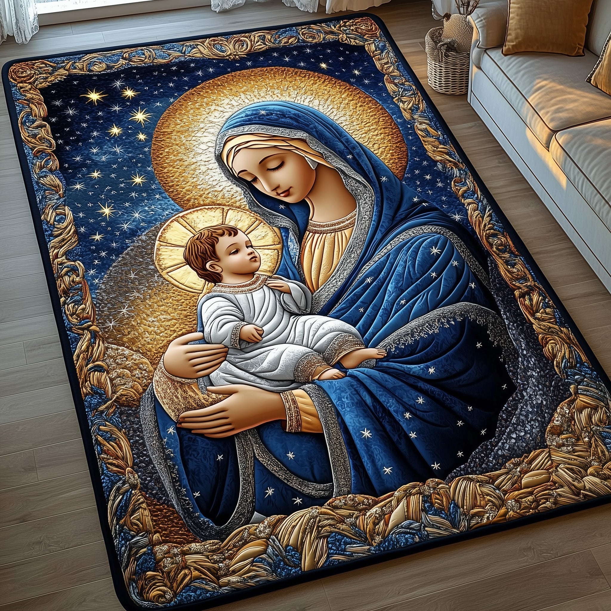Divine Bond Area Rug - Non-Slip Washable 3D Print Rug for Living Room & BedroomTVC2108225