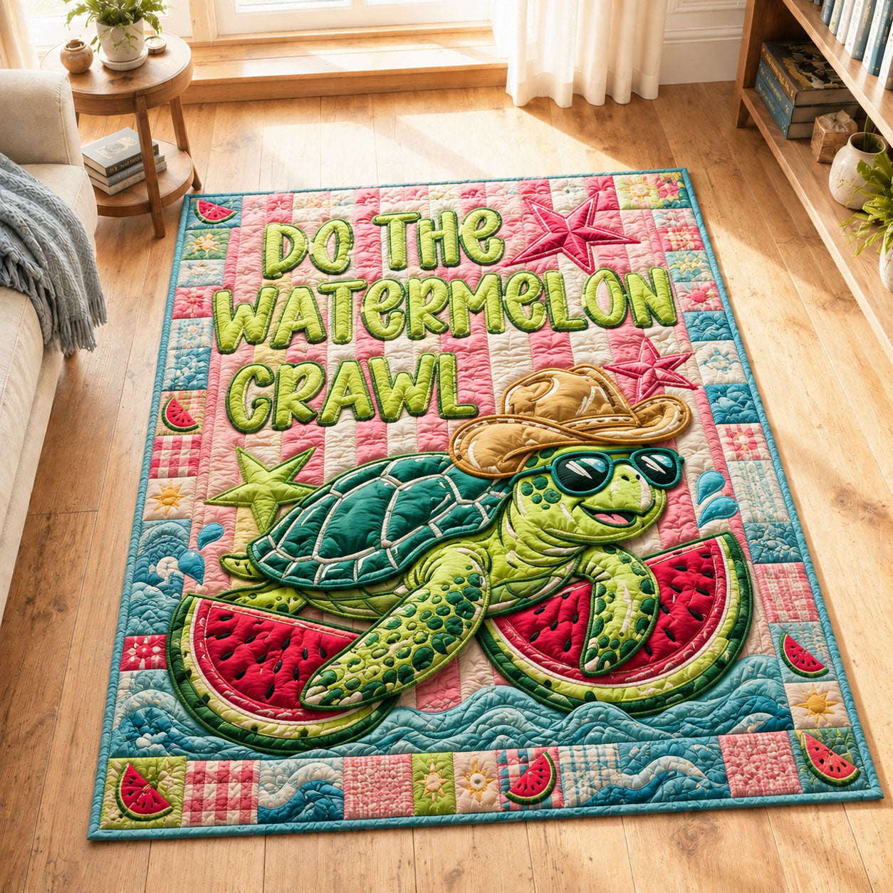 Do The Watermelon Crawl Area Rug - Non-Slip Washable 3D Print Rug for Living Room & BedroomTVC2108224