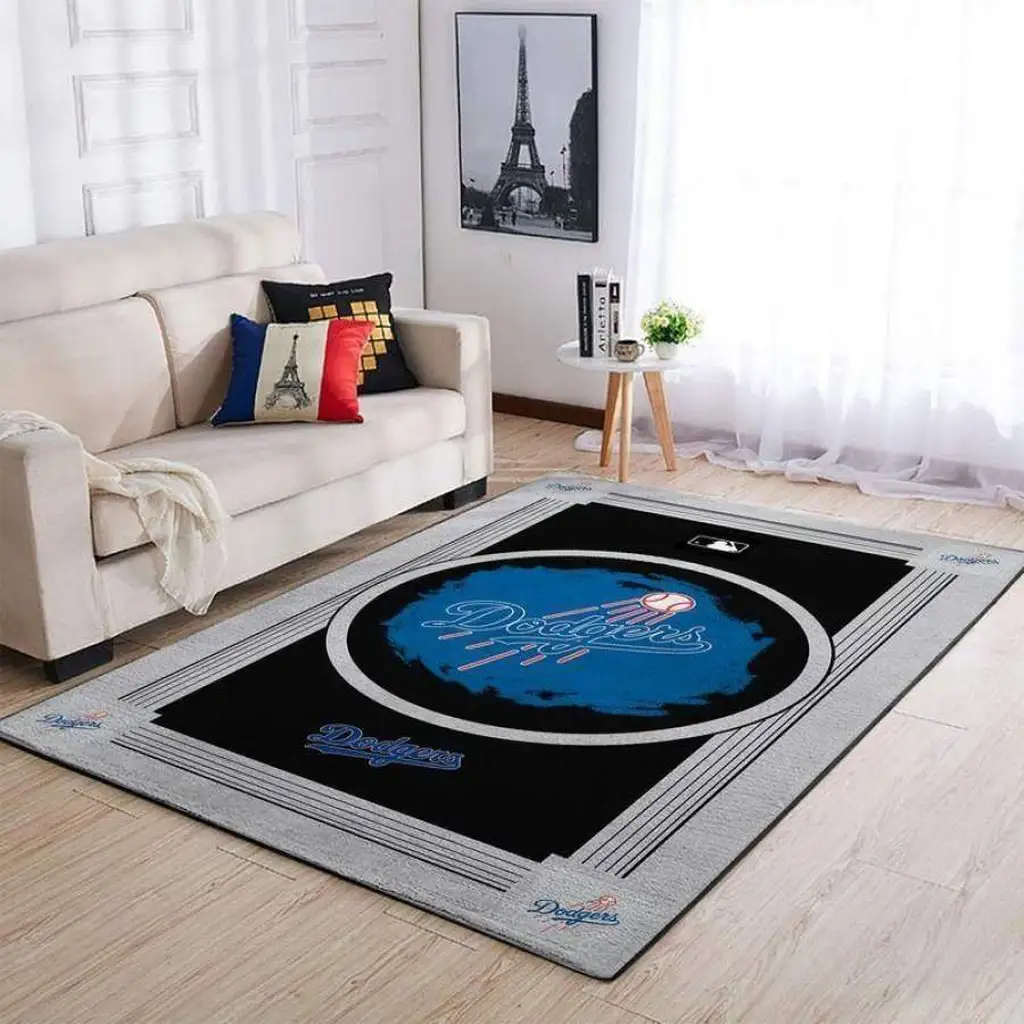 Dodgers Area Rug Perfect for Living Room and Bedroom Decor Black and Blue