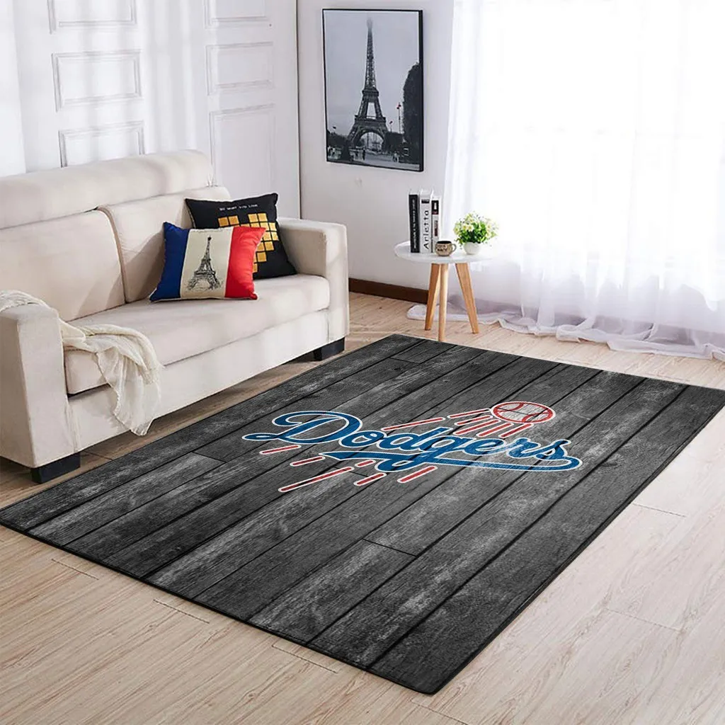 Dodgers Baseball Rug for Living Room Home Decor Blue and Gray