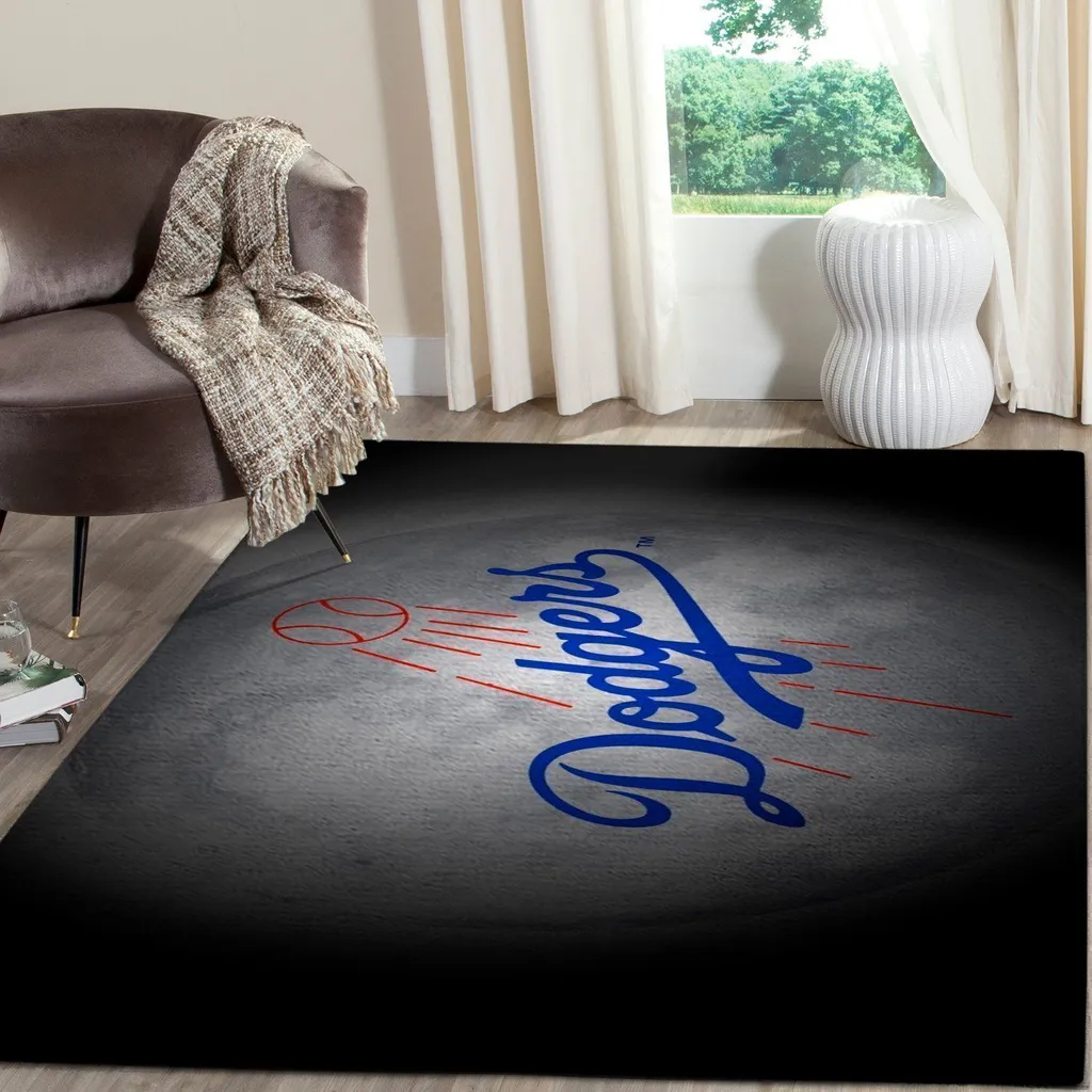 Dodgers Rug for Living Room Bedroom Home Decor Blue and Gray