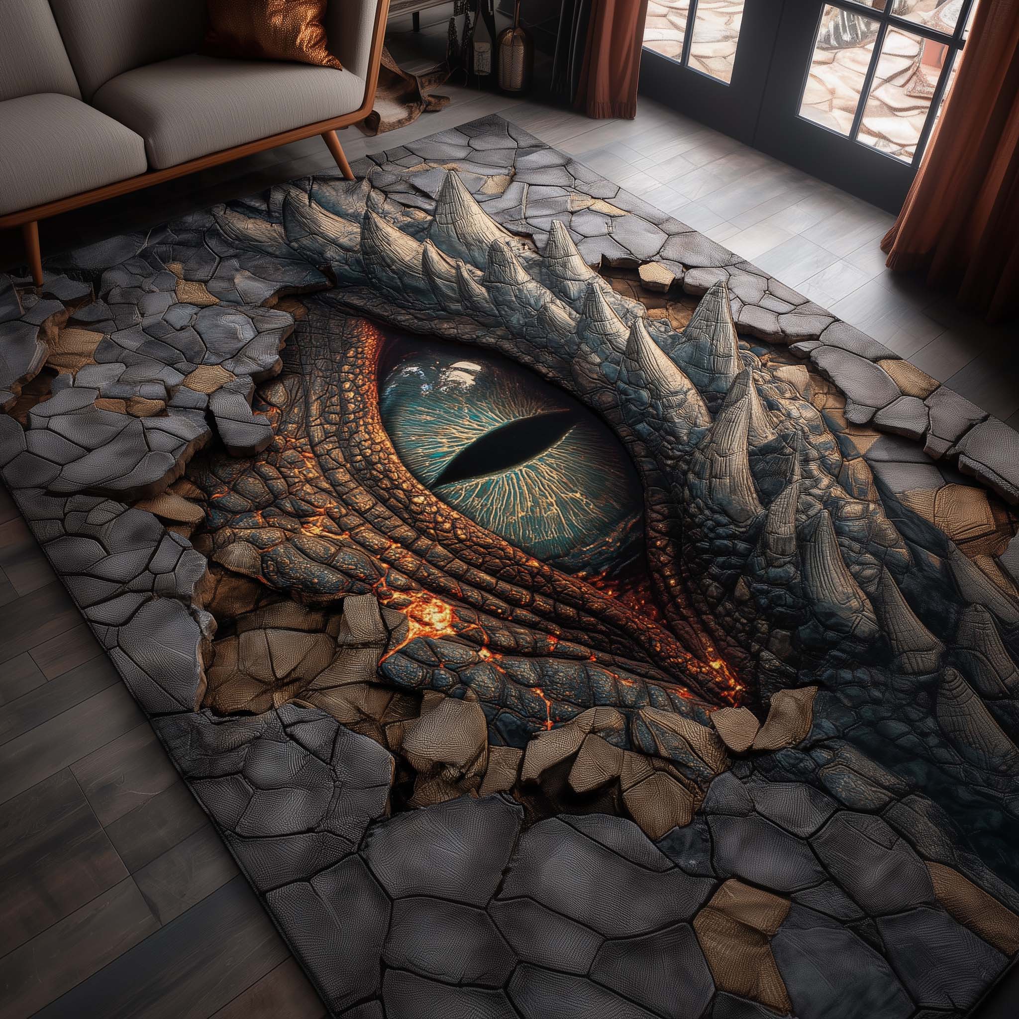 Dragon Area Rug - Non-Slip Washable 3D Print Rug for Living Room & BedroomTVC2108237