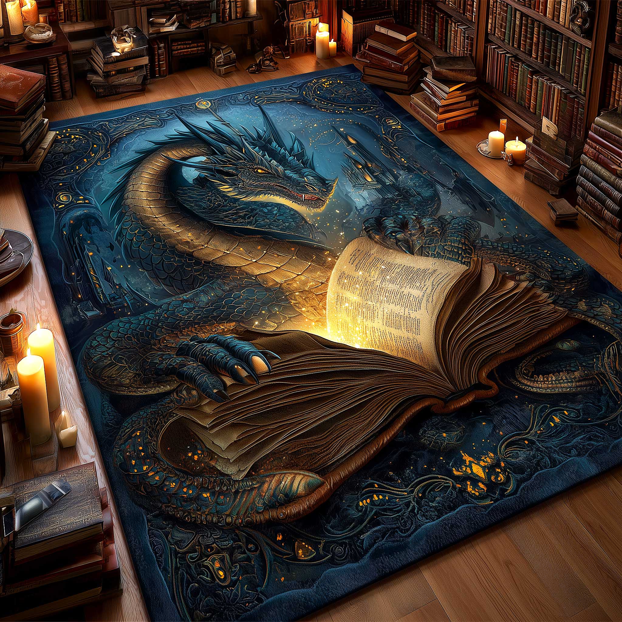 Dragon Codex Area Rug - Non-Slip Washable 3D Print Rug for Living Room & BedroomTVC2108421