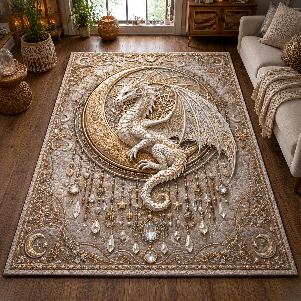 Dragon Majesty Area Rug - Non-Slip Washable 3D Print Rug for Living Room & BedroomTVC2108421