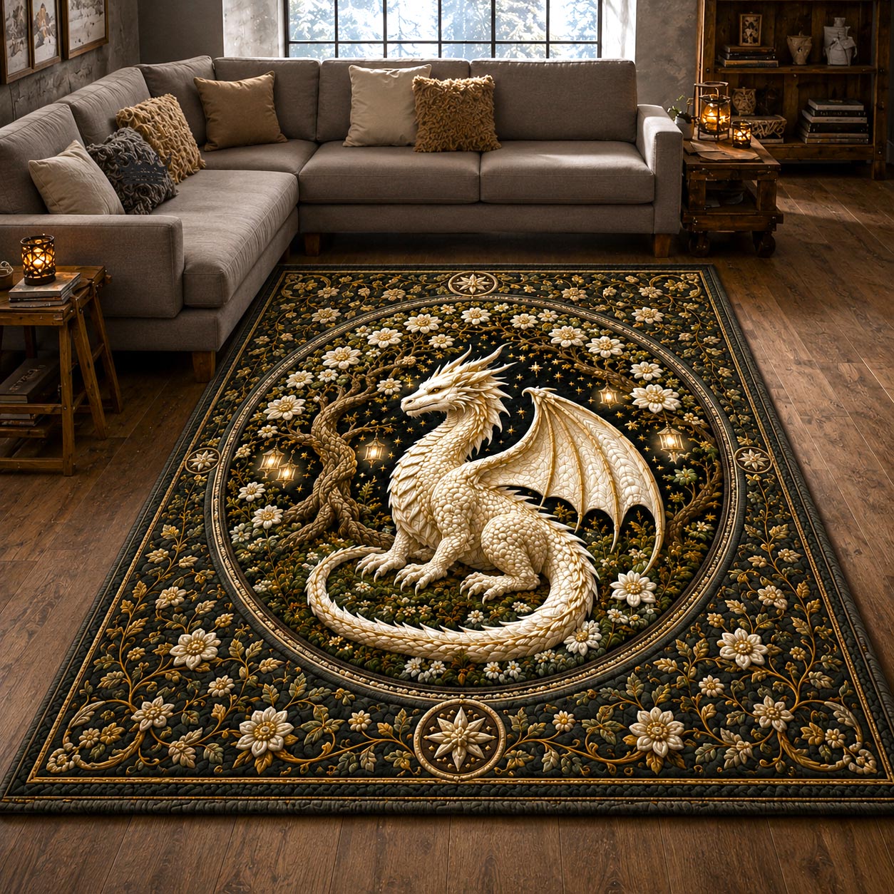 Dragon Spirit Area Rug - Non-Slip Washable 3D Print Rug for Living Room & BedroomTVC2108421
