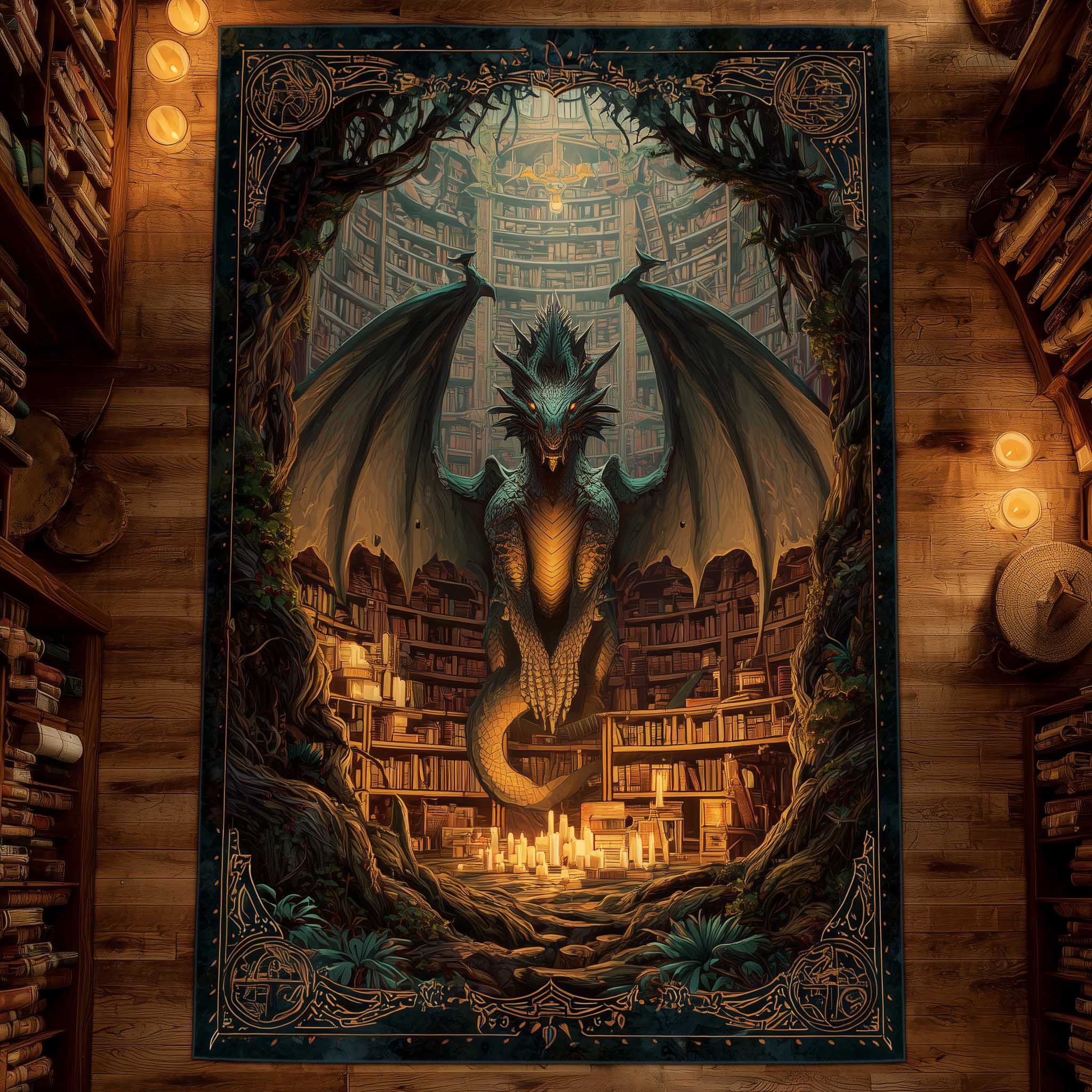Dragon Tome Area Rug - Non-Slip Washable 3D Print Rug for Living Room & BedroomTVC2108421