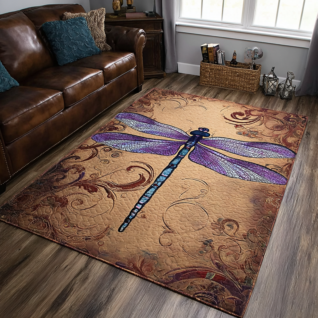 Dragonfly Dream Area Rug - Non-Slip Washable 3D Print Rug for Living Room & BedroomTVC2108336