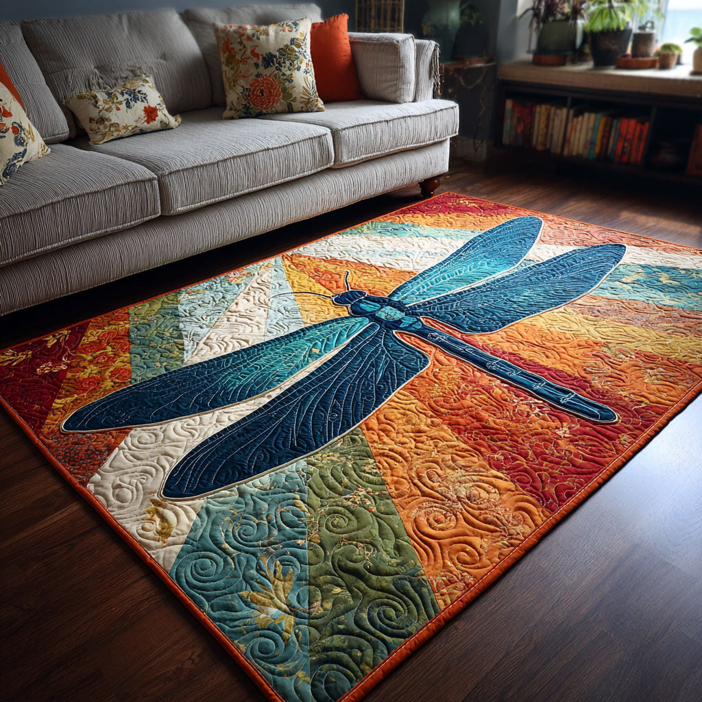 Dragonfly Duffle Area Rug - Non-Slip Washable 3D Print Rug for Living Room & BedroomTVC2108336