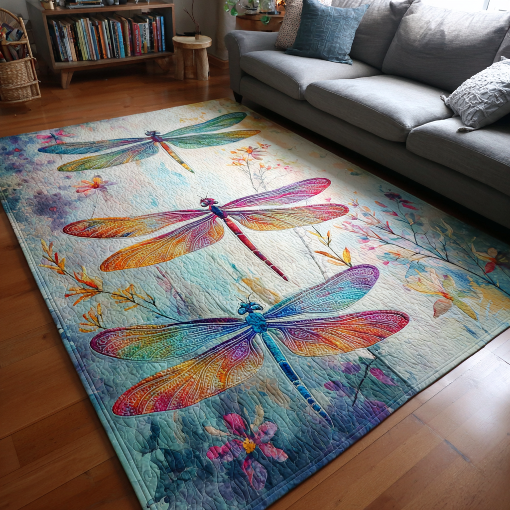 Dragonfly Horizon Area Rug - Non-Slip Washable 3D Print Rug for Living Room & BedroomTVC2108335