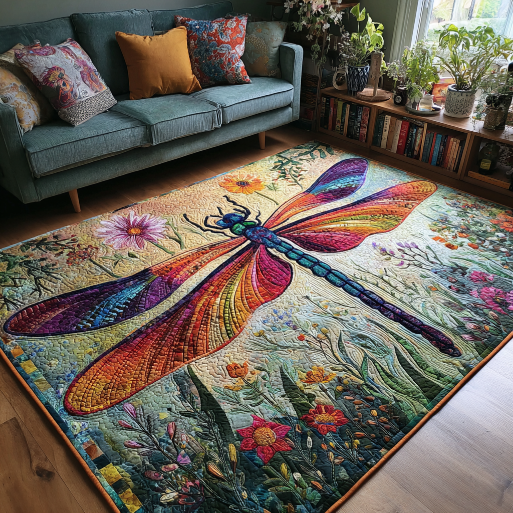 Dragonfly Spirit Area Rug - Non-Slip Washable 3D Print Rug for Living Room & BedroomTVC2108335